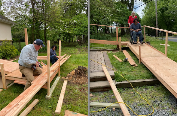 Ship 5 helped build a wheel chair ramp